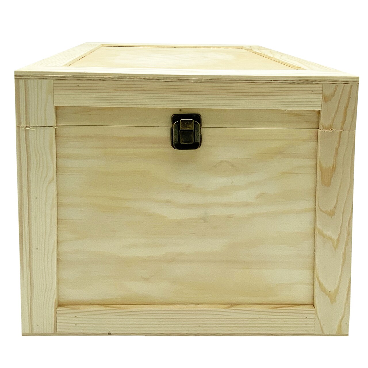 Unfinished Wood Crate Style Box with Hinged Lid for Arts, Crafts, Hobbies, and Home Storage - 10.60&#x22; x 10.60&#x22; x 10.60&#x22; in Inches